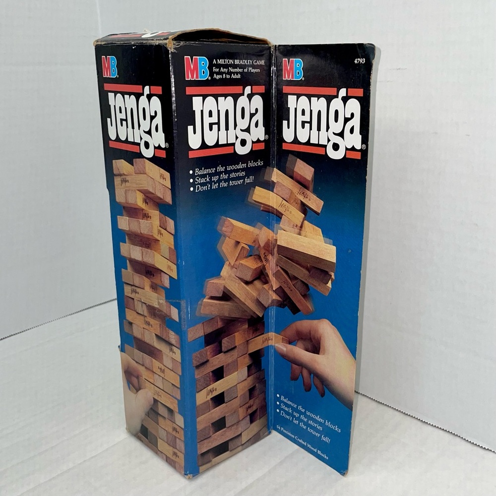 EUC 1986 original collectible Milton Bradley Jenga iconic wood-stacking game